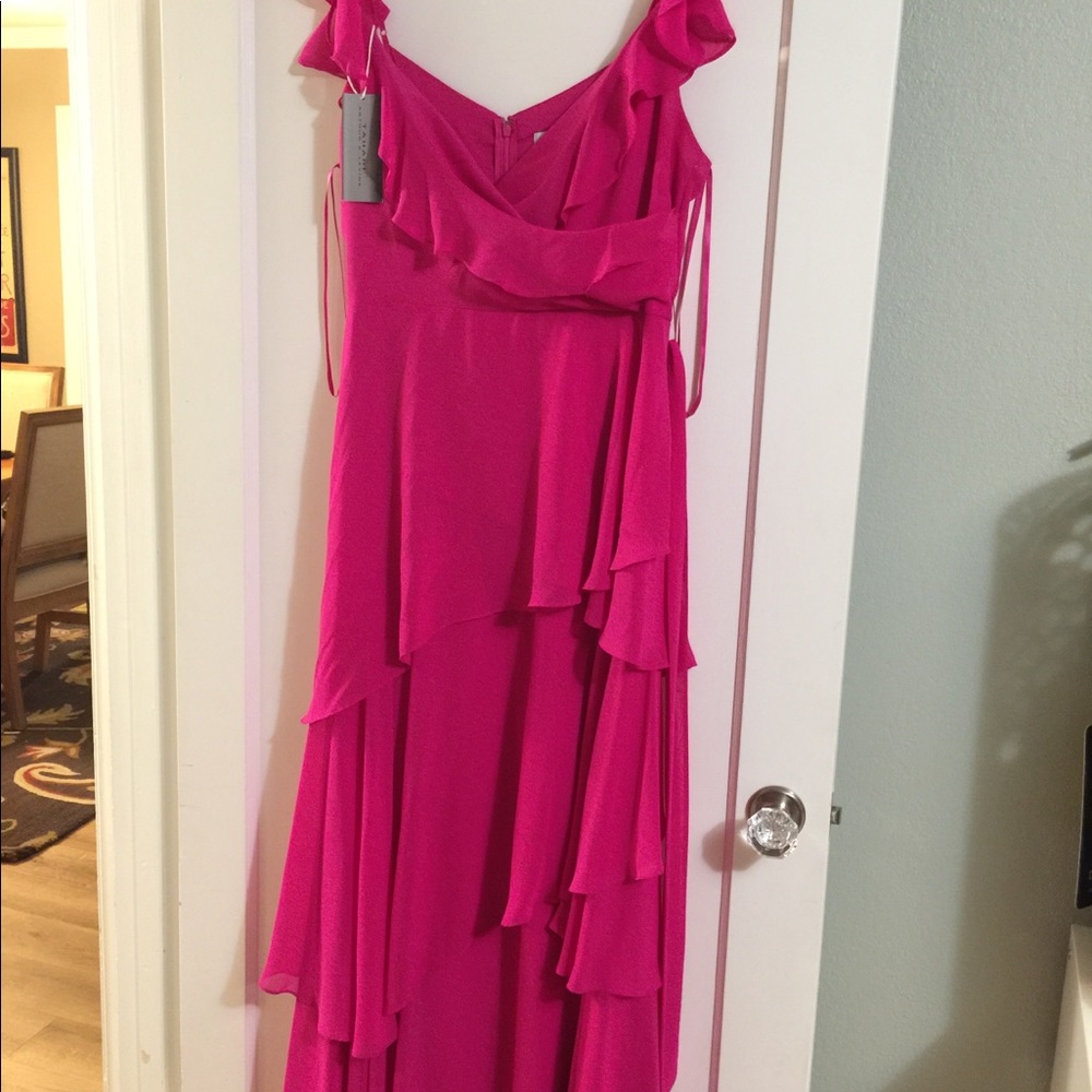 Pink Ruffle Maxi Dress